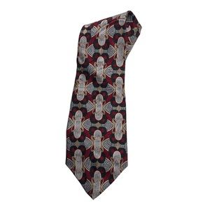 Nubio Multicolored Abstract Print Extra Long Silk Tie